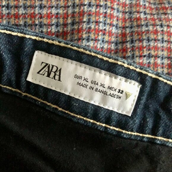 [Women's XL] ZARA Denim Bubble Skirt Dark Wash Balloon Mini Skirt Retro Y2K ｡˚○ - Picture 6 of 8